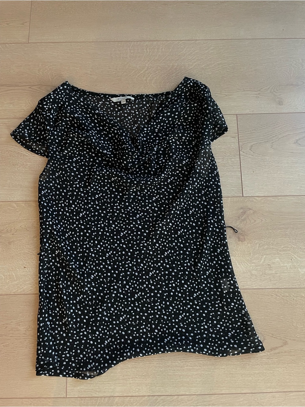 Polka Dot Cowl Neck Blouse